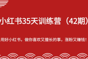 小红书35天训练营（42期）-用好小红书，做你喜欢又擅长的事，涨粉又赚钱！