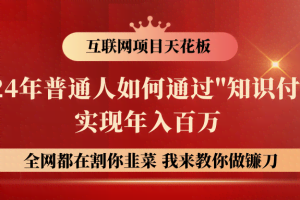 2024年普通人如何通过"知识付费"月入十万年入百万，实现财富自由