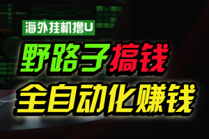 海外挂机撸U新平台，日赚8-15美元，全程无人值守，可批量放大，工作室内部项目！