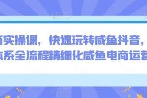 电商实操课，快速玩转咸鱼抖音，全体系全流程精细化咸鱼电商运营