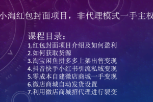 2023小淘红包封面项目，非代理模式一手主权赚钱