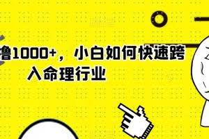 玄学狂撸1000+，小白如何快速跨入命理行业【揭秘】
