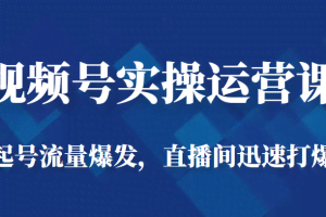 视频号实操运营课-起号流量爆发，直播间迅速打爆