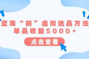 某公众号付费文章《蓝海“前”虚拟选品方法：单品收益5000+》