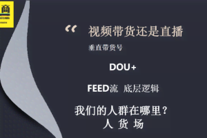 抖商联盟最新视频直播带货，垂直带货号，Dou+，feed流底层逻辑