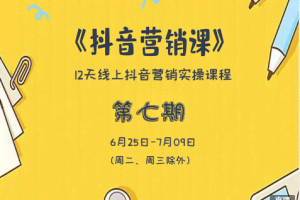 12天抖音营销系统课第七期 ：三大体系成就百万大V 账号体系/内容体系/运营体系