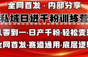 私域日进千粉训练营，全网首发，从0开始带你做好私域，适用于任何赛道，让日产千粉不再是梦