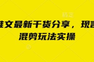 小说推文最新干货分享，现言剧情混剪玩法实操