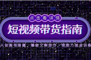 2025短视频带货指南，人设账号搭建，爆款文案创作，表现力速成训练