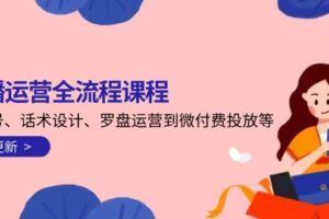 直播运营全流程课程-5月更新：从起号、话术设计、罗盘运营到微付费投放等
