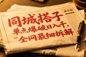 同城搭子群19.9单点爆破日入千，搭子组局月入万，全网最细拆解