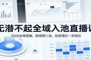 无潜不起全域入池直播课：2026全域逻辑，短视频入池，标签强化一步到位