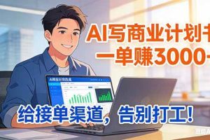 （17248期）靠 AI 写商业计划书，一单赚 3000+，给专属接单渠道，越做越稳，告别打工