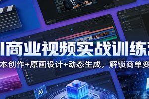 AI商业视频实战训练营：脚本创作+原画设计+动态生成，解锁商单变现