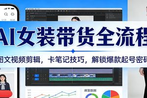 AI女装带货全流程：图文视频剪辑，卡笔记技巧，解锁爆款起号密码