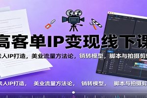 高客单IP变现线下大课：素人IP打造，美业流量方法论，销转模型，脚本与拍摄剪辑