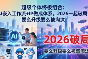 （17808期）超级个体终极组合-更新：AI嵌入工作流+IP做成体系，2026一起破局，要么升级要么被淘汰