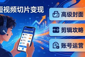 (17758期)短视频切片变现速成班2.0:高级封面+剪辑攻略+账号运营,0基础小白快速入局副业